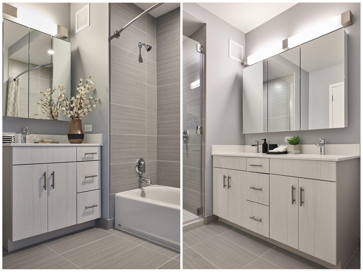 Starting the week off with a side by side of In-unit full and half baths at one of the south loop's well known properties <a href="/1001southstate/">1001southstate</a> 

#southlooprentals #southstatestreet