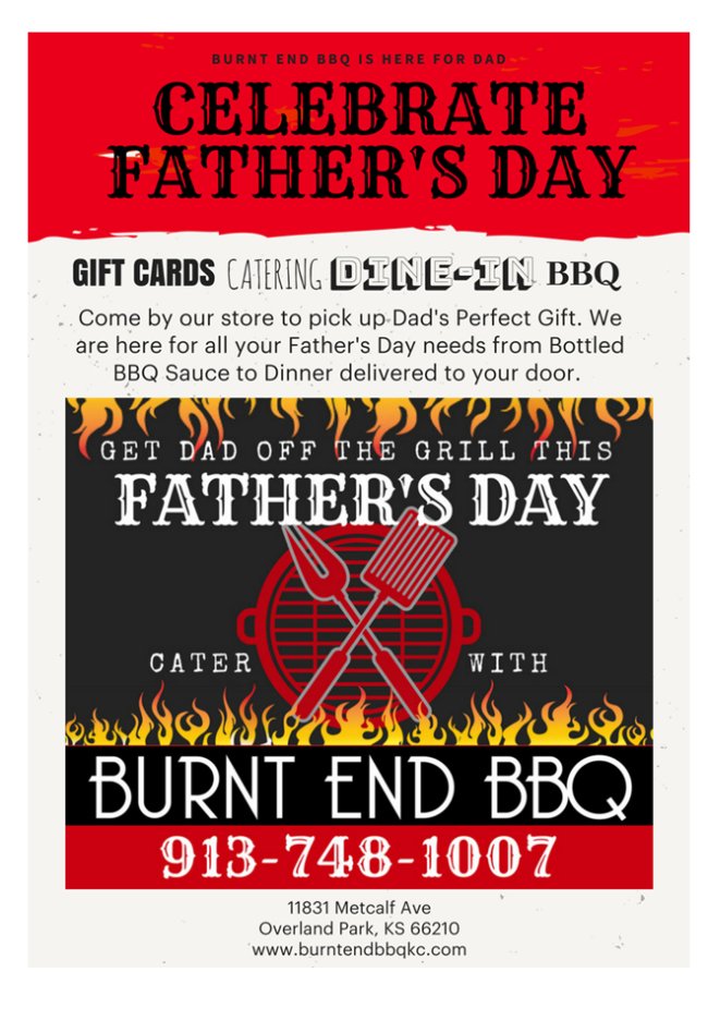 Dad Deserves the Best, Treat Him to Burnt End BBQ! bit.ly/2JfGr25