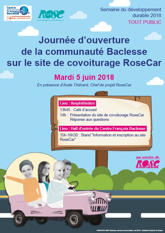 aude_thierard's tweet photo. 📢Le centre #UniCancer de #Caen lance sa communauté #Baclesse / #RoseCar‼️🚗 Demain je présenterai le service aux professionnels de santé + séance d'inscriptions pour les #patients /place @BaclesseCaen @GroupeUNICANCER @Fond_Michelin @ROSEMAGAZINE1 https://t.co/iKJA0i1htl https://t.co/P2TAtnfUei