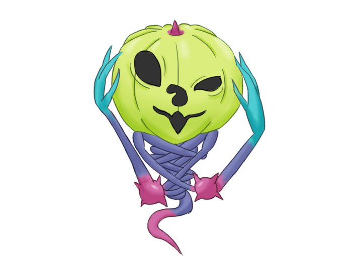 絵95号「幻惑の飛南瓜さん」
幻惑の飛南瓜は身構えた! 