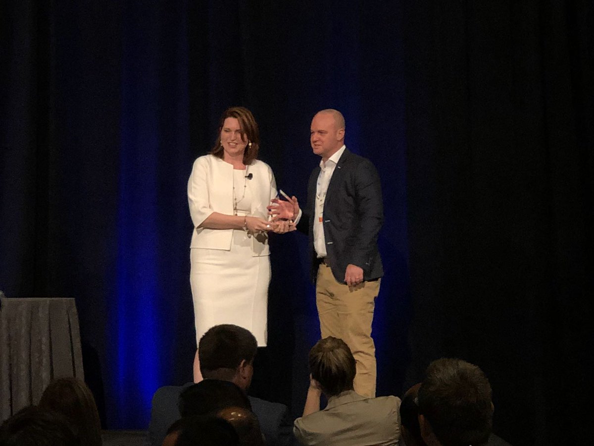 kellie_hackney's tweet photo. Congratulations Andrew Vickers from Rabobank! Bringing home a well deserved "Build for change award" at #PegaWorld #rabobank https://t.co/oVGWMstY78