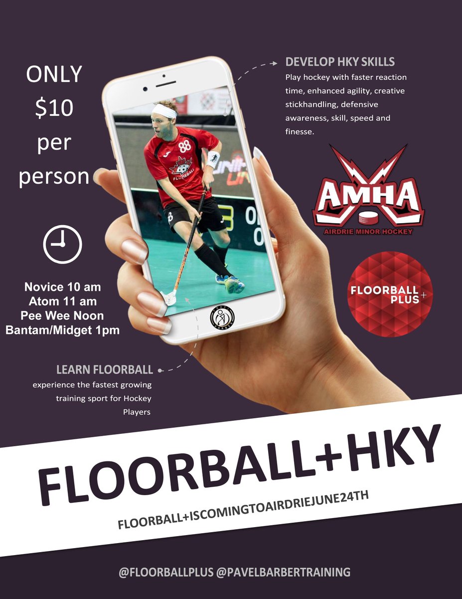 Try Floorball Event JUNE 24 2018 - Register Now for only $10.00. 
rampinteractive.com/store/30/761
Keep your eye out for upcoming details or the event!! <a href="/City_of_Airdrie/">City of Airdrie</a> <a href="/Airdrie360/">Airdrie360</a> @airdrieno <a href="/AIR1061FM/">Air 106.1 & DiscoverAirdrie.com</a>  <a href="/AirdrieEcho/">Airdrie Echo</a> #airdrieloveshockey #hockeyairdrie #airdrieloveshockey #amha #Hockey