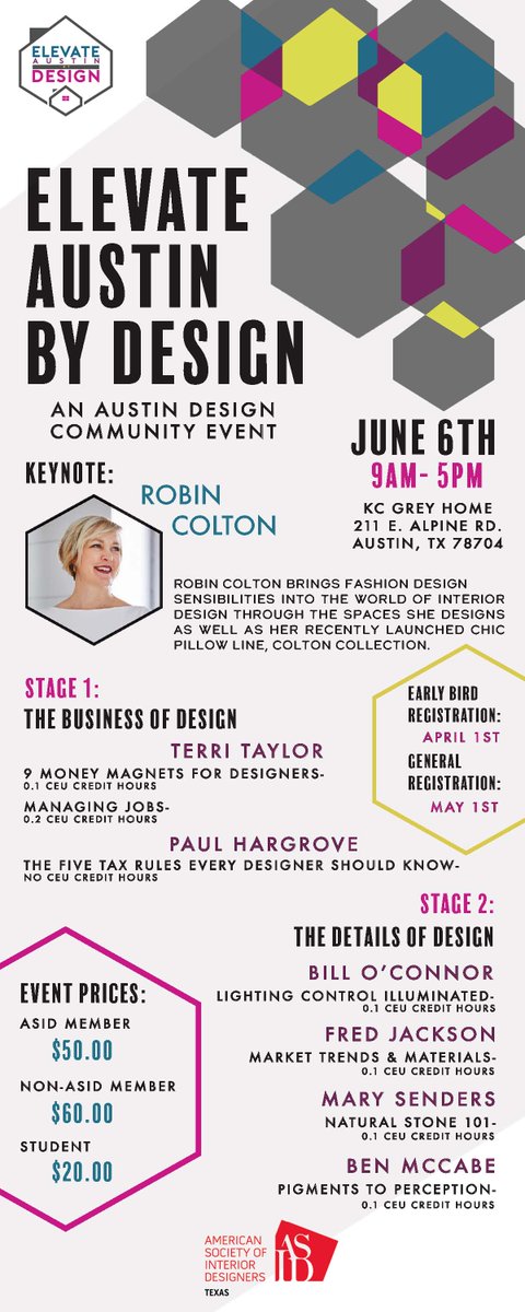 #ElevateAustin is happening THIS Wednesday from 9AM-5PM! Great opportunity for interior designers in #ATX!