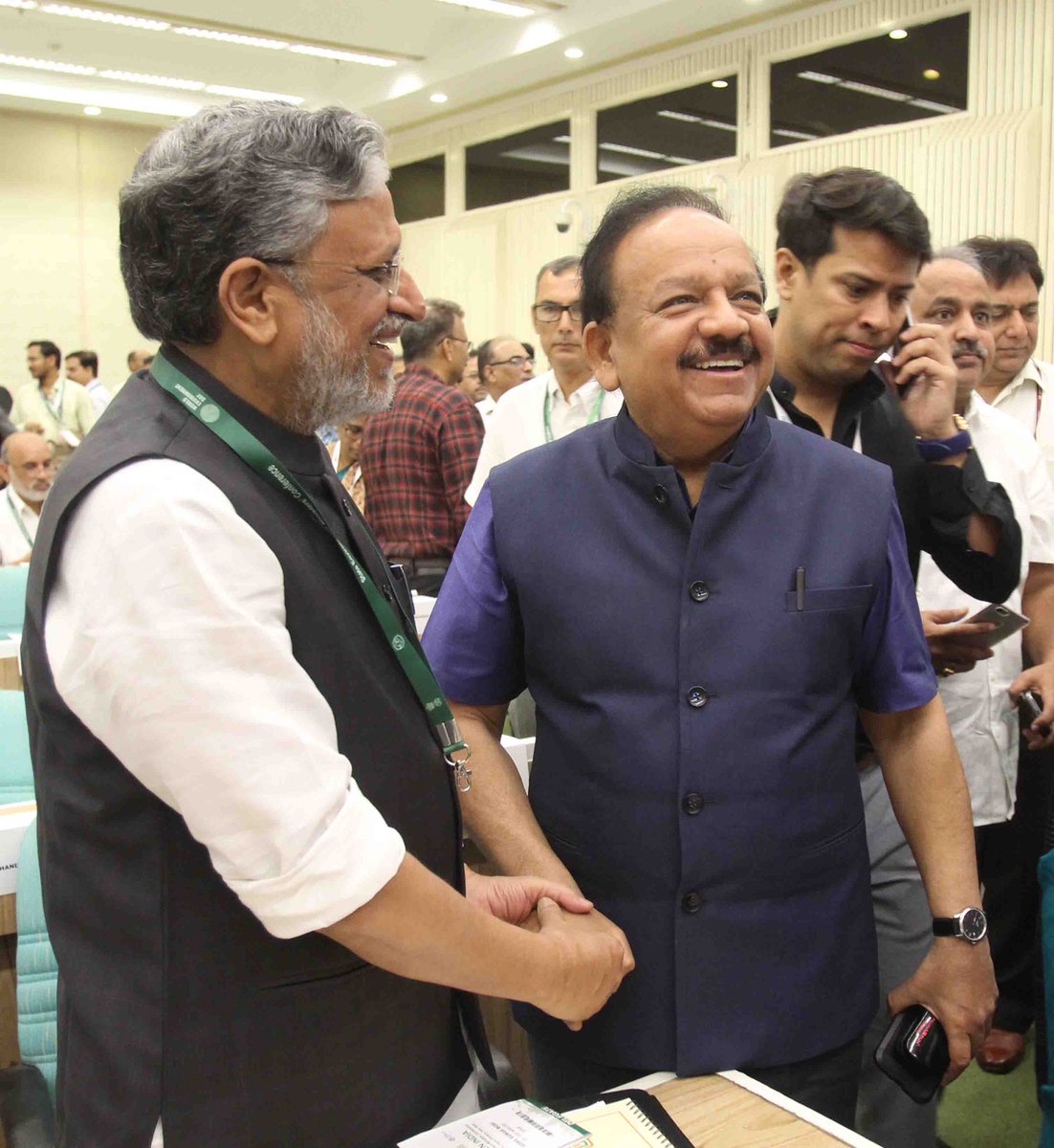 drharshvardhan's tweet photo. At the State Environment Ministers’ conference, as part of #WED2018, released the latest #StateOfEnvironmentReport. The socio-economic trends in the recent times had direct or indirect bearing on the environment in the country. @moefcc https://t.co/eUOpLUt9y1