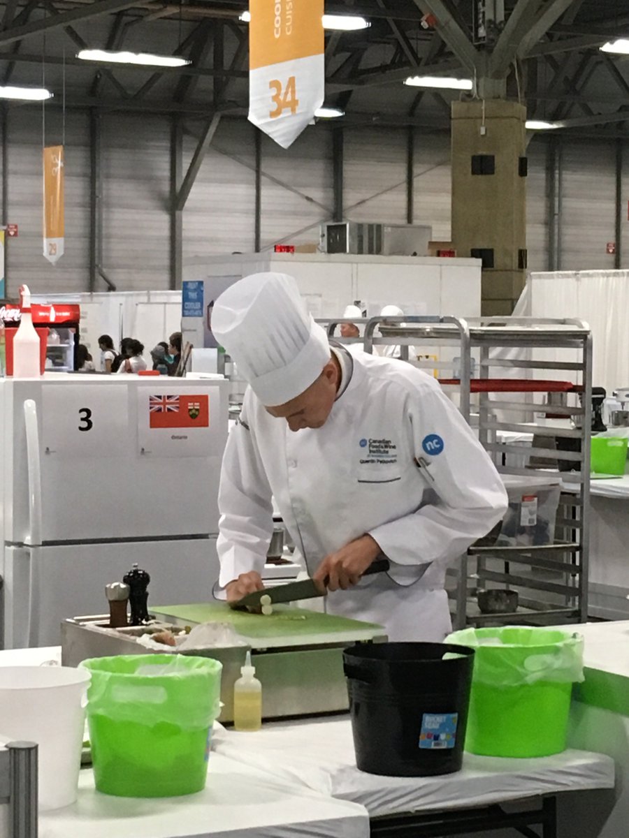 Nathan from Georgian College in the CNC Machining contest and Quentin from Niagara College in the Cooking contest at #SCNC2018 repping #TeamOntario!