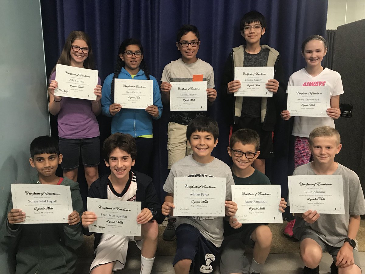 SequoiaMSGiants's tweet photo. 6th grade Math awards! #NumbersRule. #proud2beVP@SMS https://t.co/QlNqHCmb1z