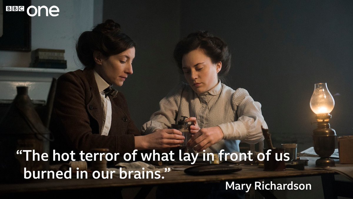 BBCOne's tweet photo. After years of frustration, these young women resorted to extreme measures to get their voices heard. Arson and bombings. #Suffragettes @lucy_worsley https://t.co/ipTiobUFFm