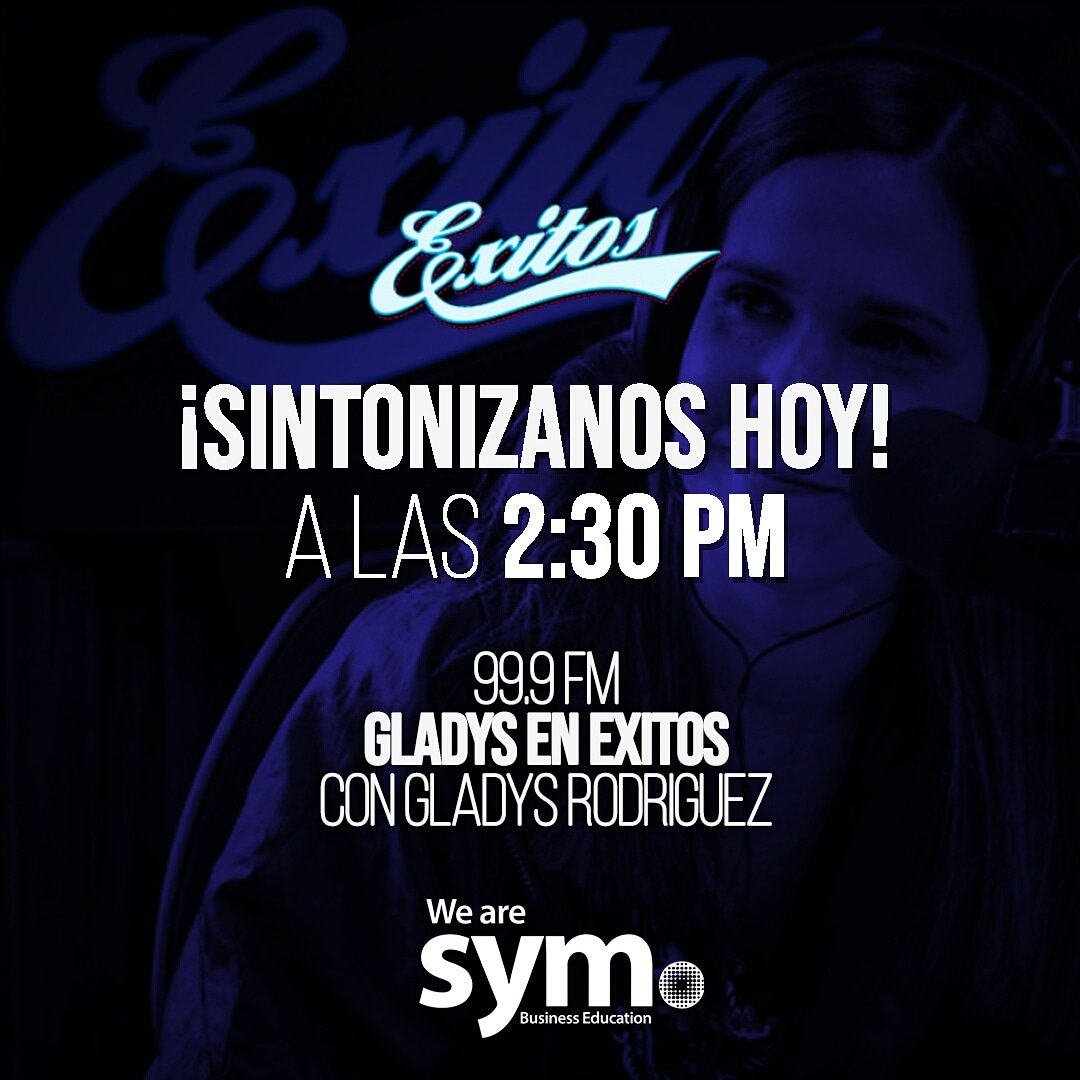 wearesym's tweet photo. #SYMLovers Sintonízanos hoy a las 02:30pm vamos a estar en la 99.9 Fm @circuitoexitos en el programa Gladys en Éxitos junto a @RodriguezGladys hablando de #SYM Business School

WE ARE SYM
#EntrevistaDeRadio #SocialMedia #RRPP #RedesSociales #RelacionesPúblicas #WeAreSym https://t.co/gfco2tC1US