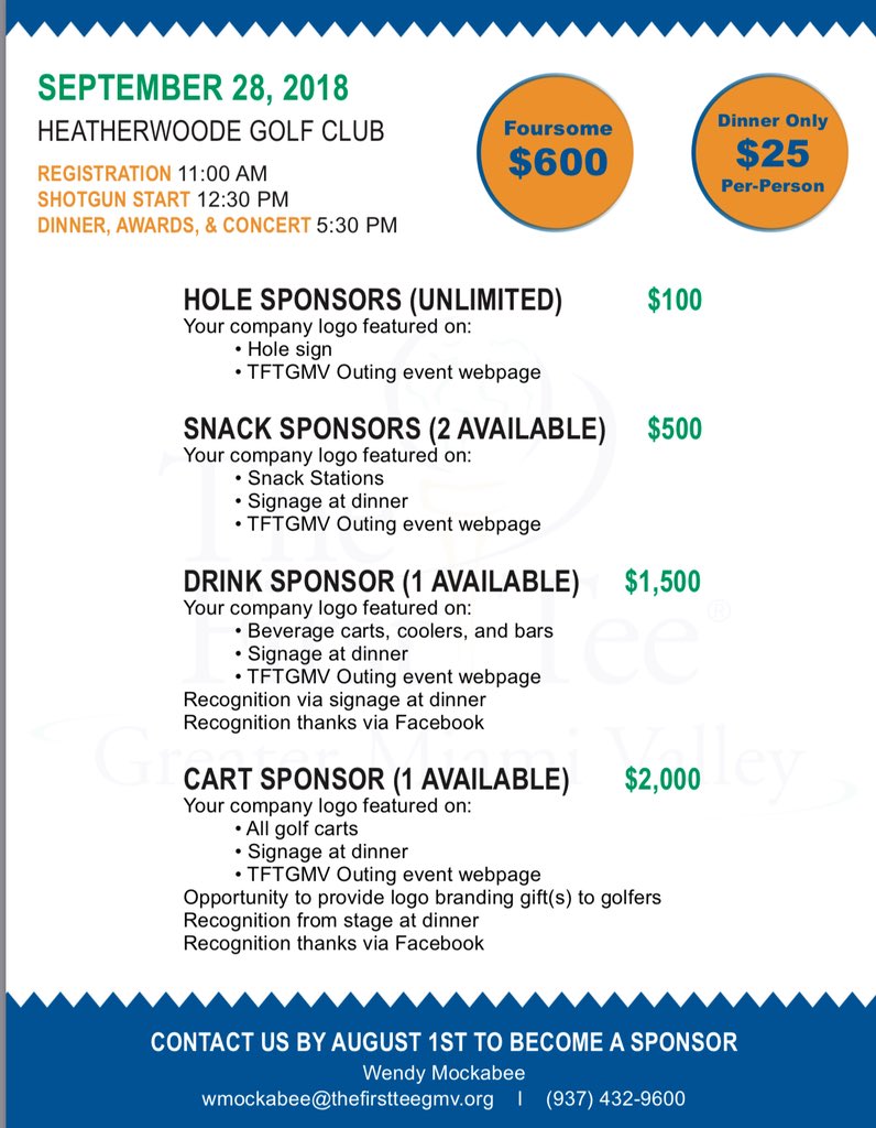 Coach_Haus's tweet image. The @TheFirstTeeGMV is looking for participants and sponsors for our family friendly golf outing this fall. This event is going to be tons of fun.  

⚠️ Warning ⚠️ the emcee will be lousy 😳 

#NineCoreValues 
#NineHealthyHabits 
#JuniorGolf