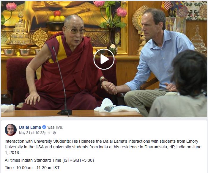 EmoryGoAbroad's tweet photo. Emory students on the Tibetan Mind/Body Sciences summer study abroad program had the unique opportunity to meet the @DalaiLama - check out the live video: https://t.co/LcreN4rT7Y https://t.co/ORUfUKdRYZ