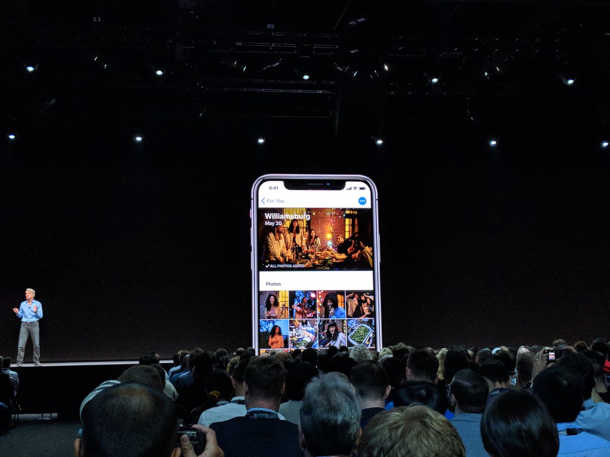 MKBHD's tweet photo. Apple photos making lots of the same improvements Google made to Google Photos, but haven't said "AI" once. https://t.co/oA4JEiNHah