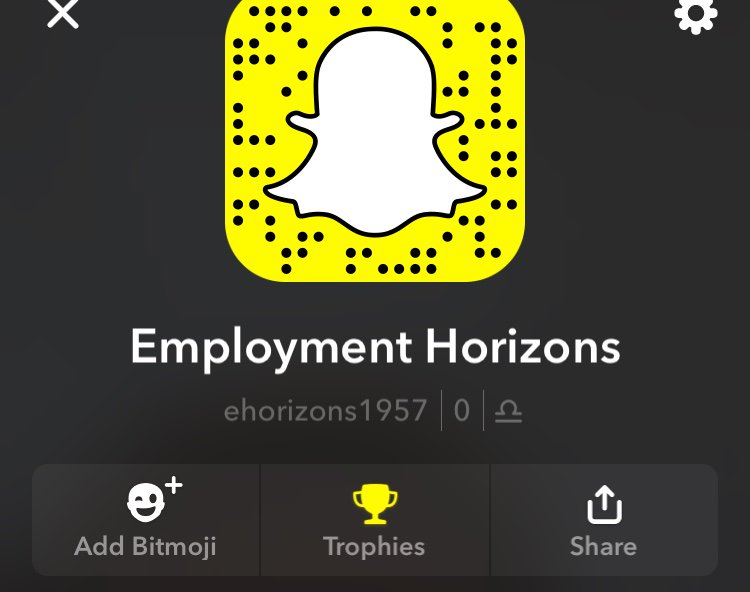 EmHorizonsInc's tweet photo. Employment Horizons is now on Snapchat! Find us at ehorizons1957 for fun updates about things happening around the agency. #snapchat #snapstory #ichoosework #work #employment #empowerment #letusworkforyou #disability #disabilities #sm4sg #pwd #inclusion #representation https://t.co/QG1NBDFim0