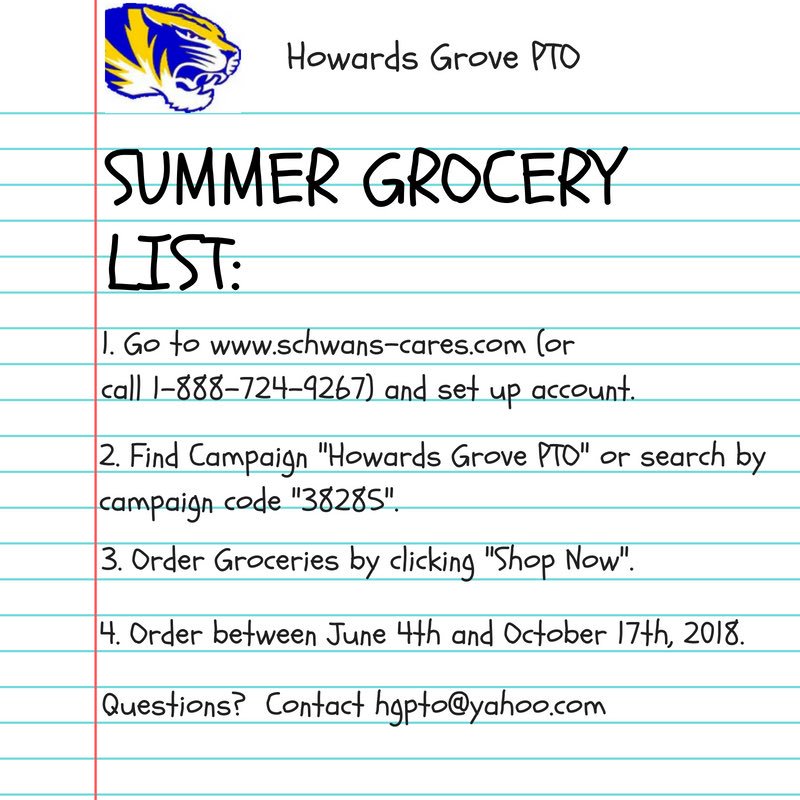 Make meal panning easy for your busy summer nights!  Order groceries through schwans-cares.com and support the Howards Grove PTO at the same time! #hgtigers
