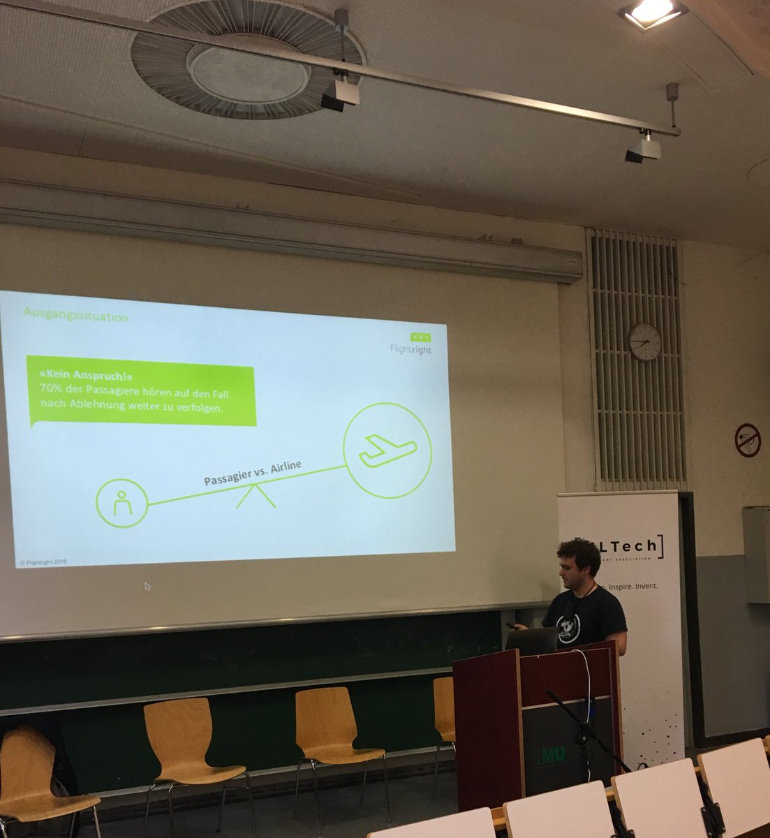 Gute Veranstaltung in München bei der <a href="/MunichLegalTech/">MLTech Student Association</a> - hier spricht gerade Osker de Felice von <a href="/flightright_DE/">Flightright</a>