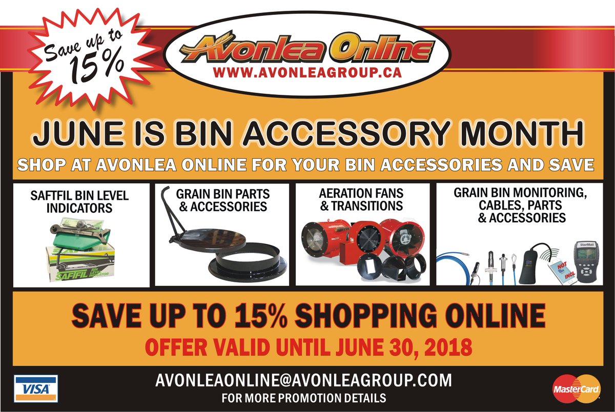 Check out our JUNE Promotion on Grain Bins and Accessories! SHOP ONLINE AND SAVE AT AVONLEAGROUP.CA