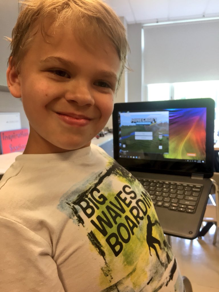 Mrs_Kling_Tech's tweet photo. I played the #beta #version so I know pretty much #everything there is 2 know about #Minecraft #Monday I got it! I got it! I found the perfect area to build my house. Go to your #inventory. I am so #happy. @theedtechworld @edutopia @SASD_Vernfield @PADeptofEd #sasdnext https://t.co/brQDq40cso