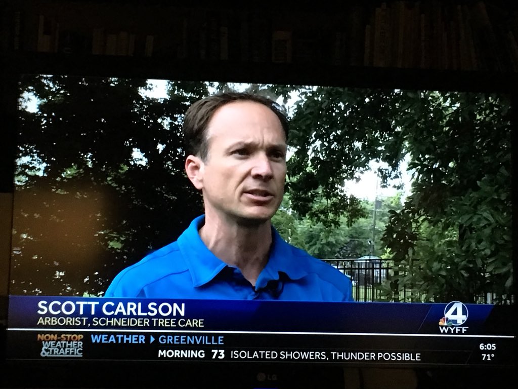 Arborist Scott Carlson got the opportunity to talk about tree failure and inspections last week on <a href="/wyffnews4/">WYFF News 4</a> - check out the link for the video! ow.ly/Zj9B30kkQeK