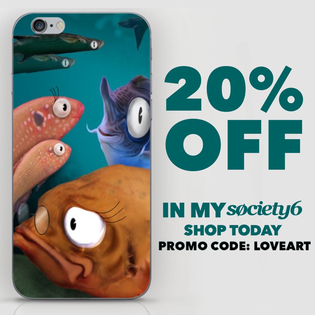 Ce soir seulement - jusqu'à 23h59 heure du Pacifique! **** Tonight only, until 11:59 p.m. PT society6.com/isabellepicard  #flashsale #whimsicalfish #fish #iphonecase #montrealartist #illustration #20OFF #society6 #society6art