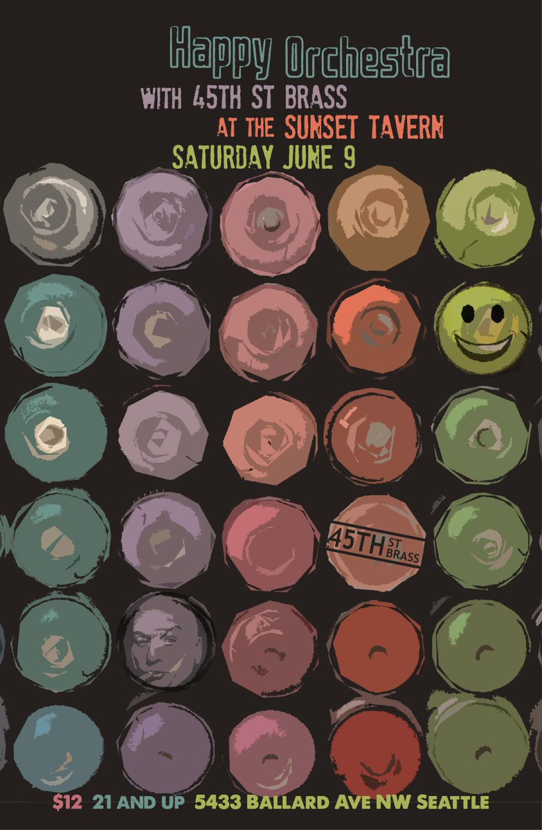 Catch Happy Saturday at .<a href="/sunsetballard/">The Sunset</a> with .<a href="/45thStBrass/">45th St Brass</a>! #seattle #livemusic #funk #jazz #horns #DrEvil