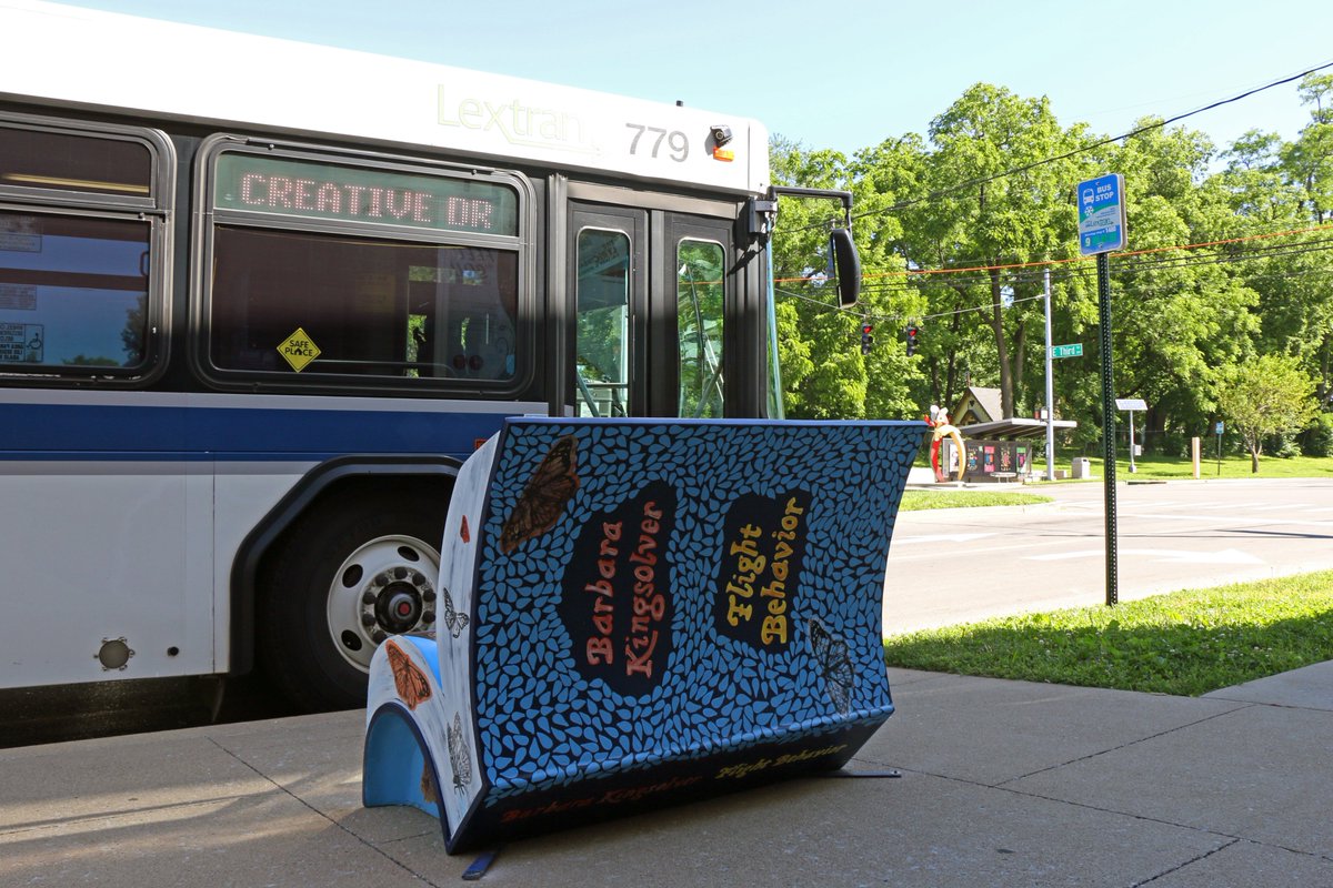 Lextran's tweet photo. Over 30 Book Benches have been distributed throughout Lexington! Have you seen any at our stops? #GoLextran #SharetheLex https://t.co/DHpUDgIxMx