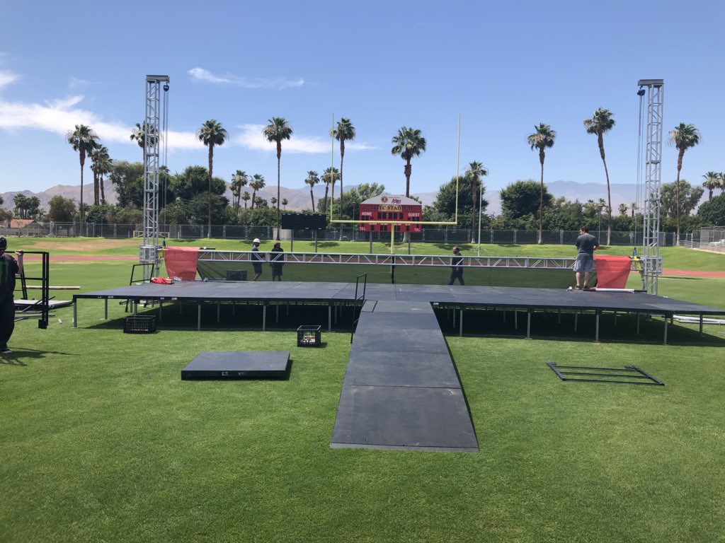 MrMazet's tweet image. Getting Aztec Stadium ready for the 461 PDHS2018 🎓 and 5,000 members of the #PDHS family @PDHS_Historian #AlwaysAnAztec #RadGrad2018