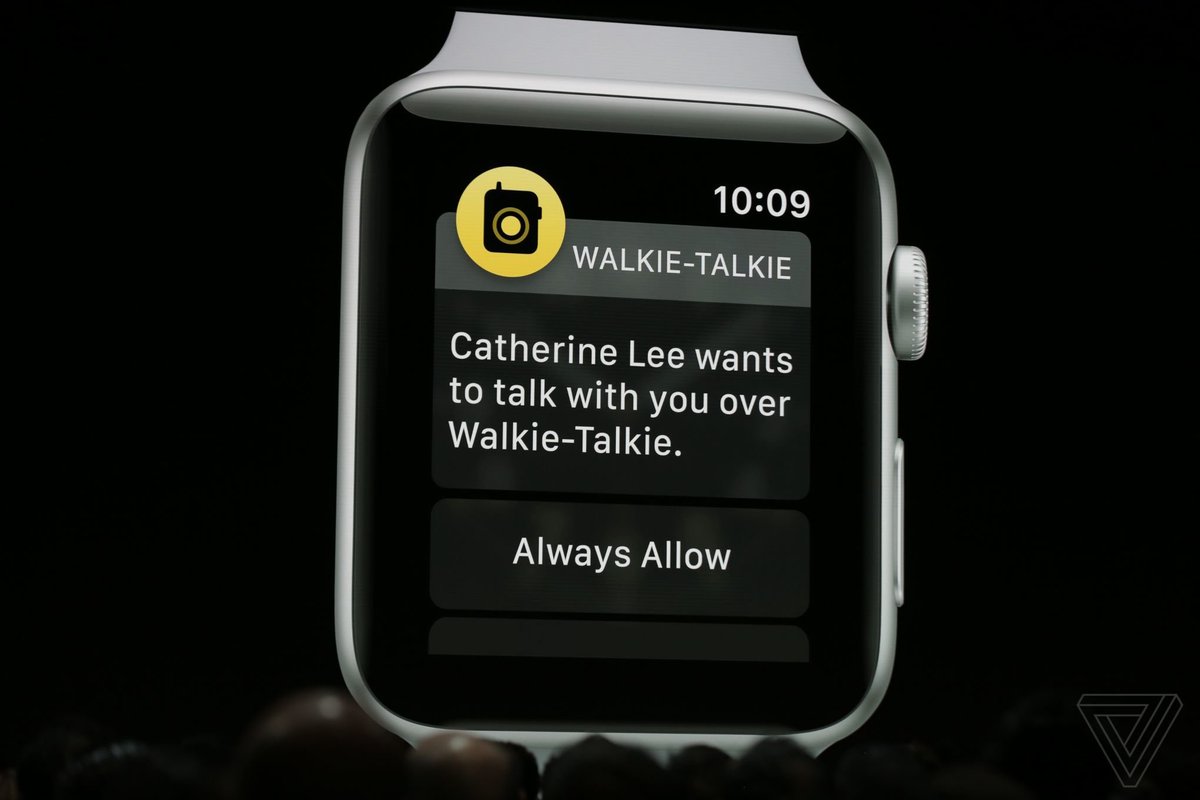 tomwarren's tweet image. Apple Watch will now have a walkie talkie mode