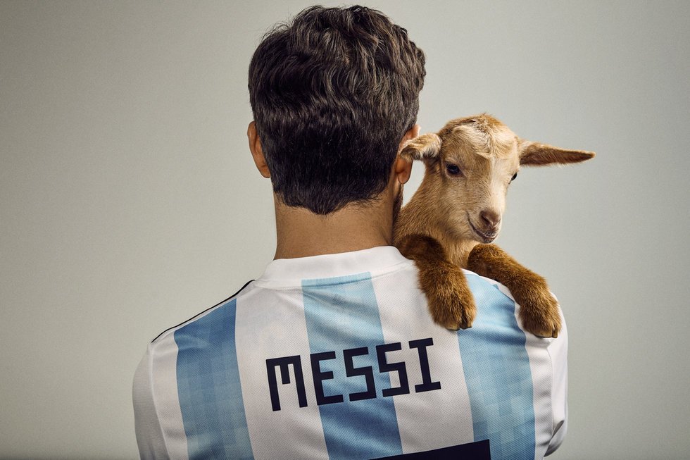FOXSoccer's tweet photo. A photoshoot of Messi with some goats was pretty much inevitable 🐐🐐

📷: @papermagazine https://t.co/I3naFdEtRr