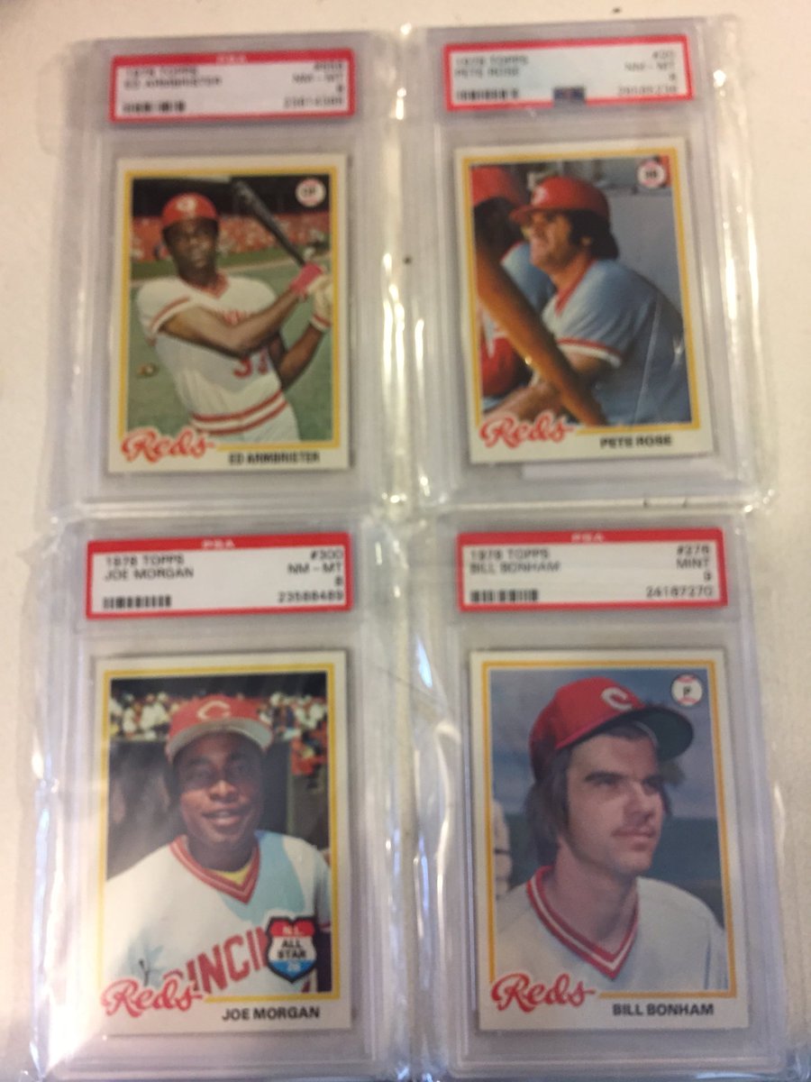 ky_card_guy's tweet photo. 1978 Topps graded 8+ Cincinnati Reds project is at 12 of 32. https://t.co/R6cNYqibZt