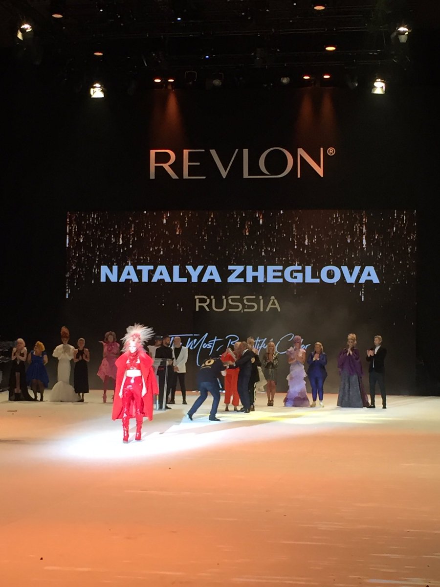 creativeheadmag's tweet photo. It's a hat trick for Russia tonight - Natalya Zheglova is winner of the Most Beautiful Color Award at #stylemasters @RevlonProUK https://t.co/9ubNu3IhVa