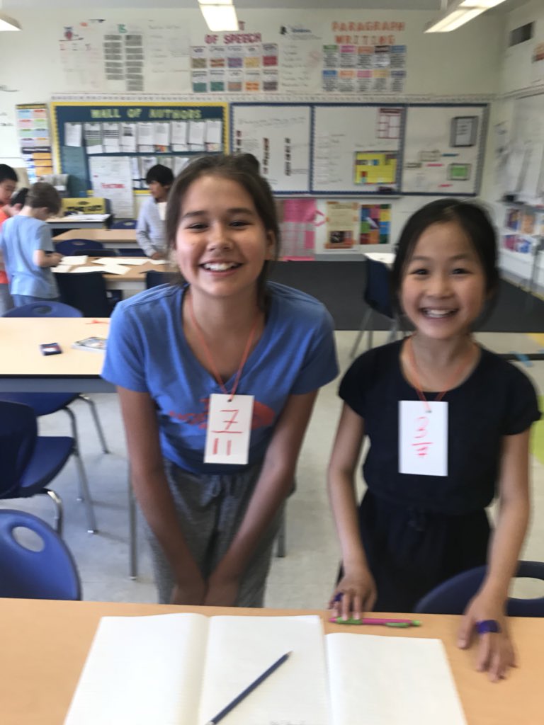 MsAyala_tdsb's tweet photo. Ss @FairbankPS learned how to multiply #fractions with Monster Music Mashup. Ss got a necklace with a #properfraction, when the 🎶 played the Ss danced around the class, when the 🎶 stopped Ss found a partner to solve the multiplication fraction Q #makingmathfun #MathPartners https://t.co/NymqZfGW0Y