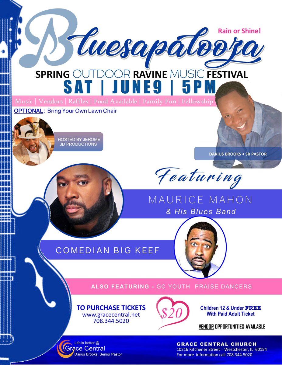 dbrooks568's tweet photo. Join us for Bluesapalooza this Sat, 6.9.18 @ 5pm.  There will be a live band, vendors, comedian &amp; more!

Please support this fundraiser as we continue restoration &amp; repairs to our church due the fire!  Tickets are only $20, you can purchase them online at https://t.co/EbxBKdKgXF https://t.co/ceCcDcdbM7