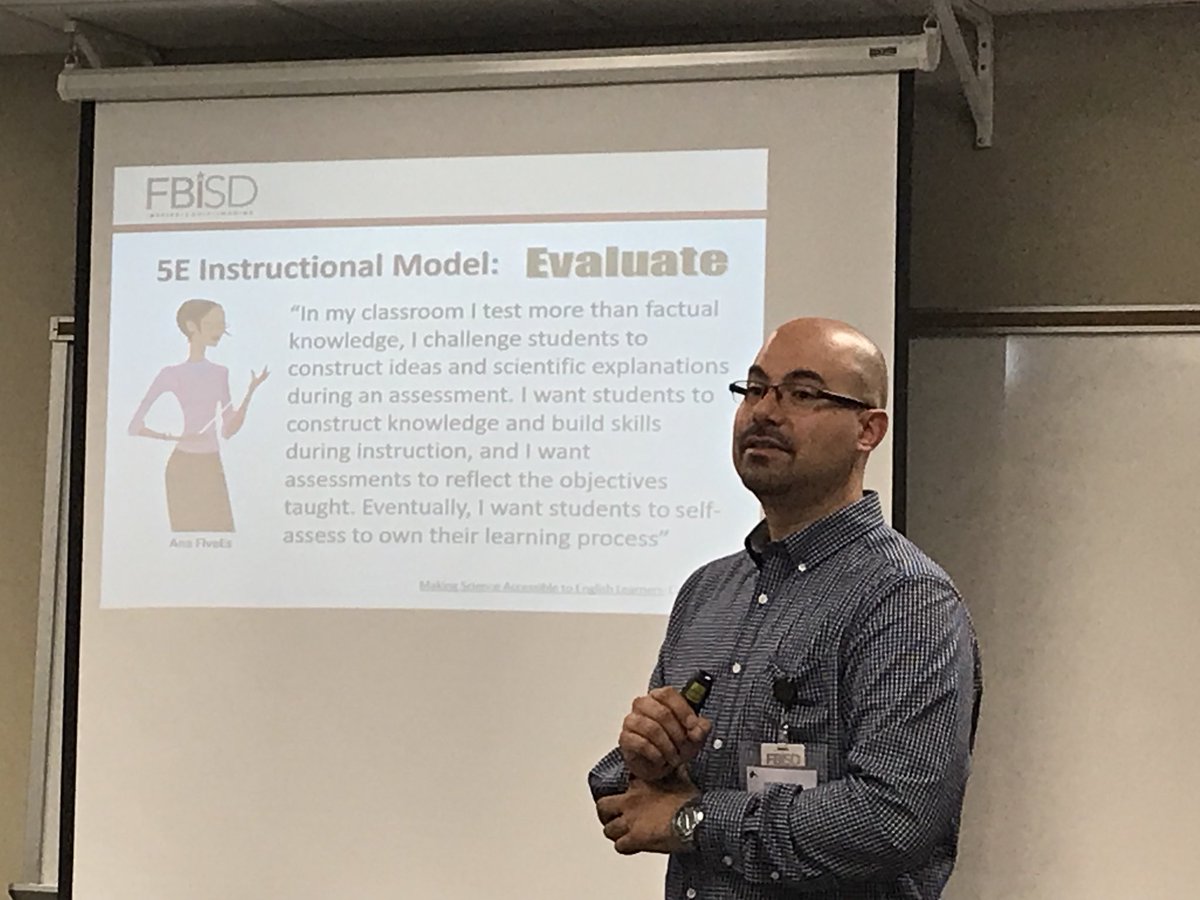 FlanaganPam's tweet photo. @FBISDscience and Ana FiveEs presenting the 5E instructional model @fbisdemerge https://t.co/a1yTQvOEL9