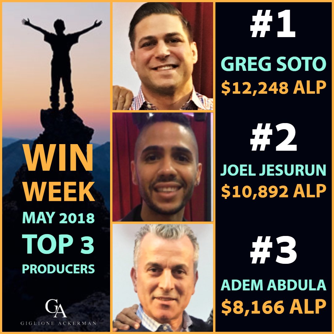 GA_GersteinOrg's tweet image. A BIG #CONGRATULATIONS to our Top 3 Producers this past #WinWeek who crushed the competition! 

Remember...don't stop until you're proud &amp;amp; make EVERY DAY your #Win Week! 

#AmericanIncomeLife #AIL #GigAck #May2018 #winners #success #goals #MondayMotivation #inspiration #lifestyle