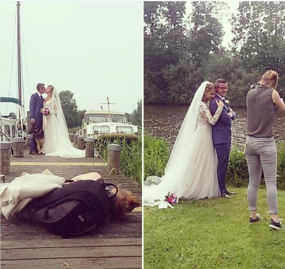 FotoMartini's tweet photo. Afgelopen week opnieuw een bruidsreportage. Nu eens een foto met 'de fotograaf' in actie. https://t.co/vcyYpxQjFC