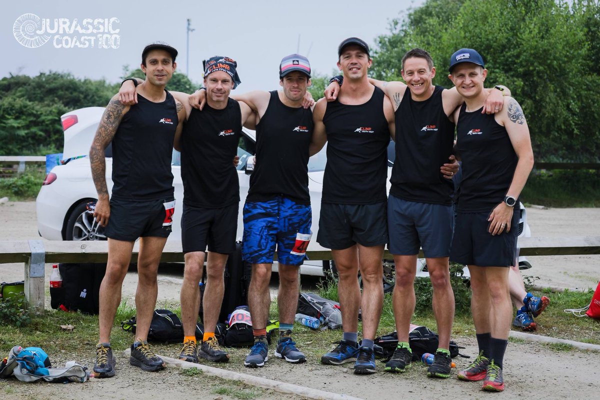 climb_southwest's tweet photo. Climb South West Ultra Team.
Incredible achievement by our whole ultra team, completing the Jurassic Coast 100 mile Ultra this weekend.
From left to right:
David Parrott, Paul Dowling, Josh Pender, Thom Bates, Peter Fletcher (2nd overall) and Leigh Clark.
#teamCSW #ultrateam https://t.co/YXVnmTzslF