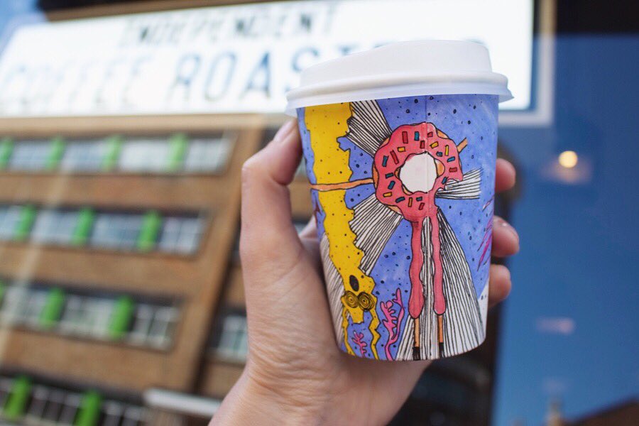 coffeecuproject's tweet photo. Oh - one more thing before we shut up! We’re actually really great at drawing on cups - so if you aren’t already following our journey, DO hit us up on Instagram #thecoffeecupproject #drawing #doodle #coffee https://t.co/FSCFDpDVZ7
