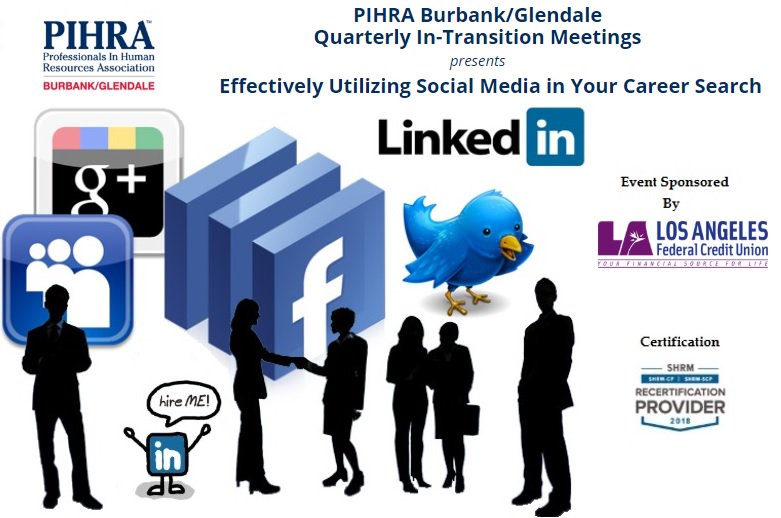 PIHRABurbank's tweet photo. Effectively Utilizing Social Media in Your Career Search
Join us on Saturday, June 16th ,2018 
10:00 AM TO 12:00 PM
For more info https://t.co/xA5cO9R2ba
#hrjobs #hr  @PIHRABurbank  @PIHRALosAngeles @pihramembership https://t.co/tUKygfAnAA