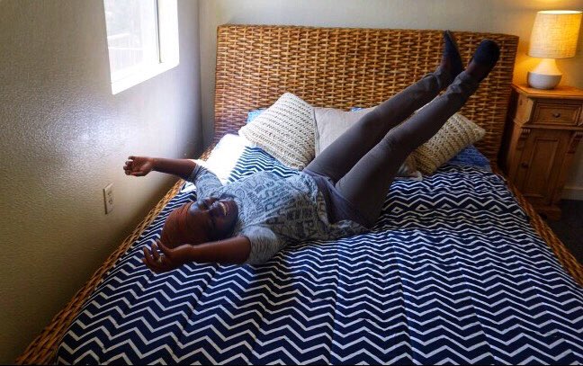 Leaping into the week like... The pure and #humbling joy of having a bed for the first time in years. We are so happy for Jasmine’s new beginning and for all the donations from the #community that made it all possible. . Work hard and stay #humble.