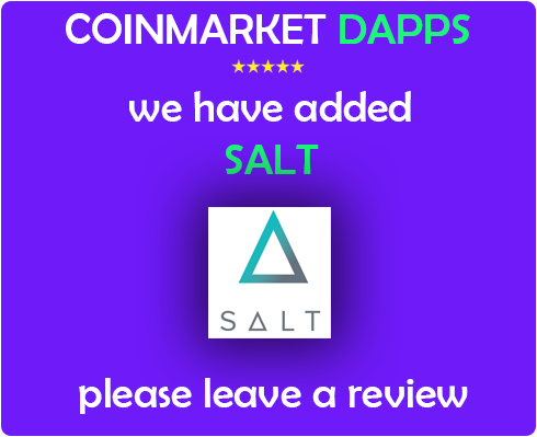 CoinmarketD's tweet photo. $salt has been added to https://t.co/WwJiFBovsx   make sure to LEAVE A REVIEW if you have used and believe in the SALT LENDING PLATFORM.

EARN. LEARN. DECENTRALIZE.

https://t.co/vuXjM0z3Hg https://t.co/z6h6rQh4we