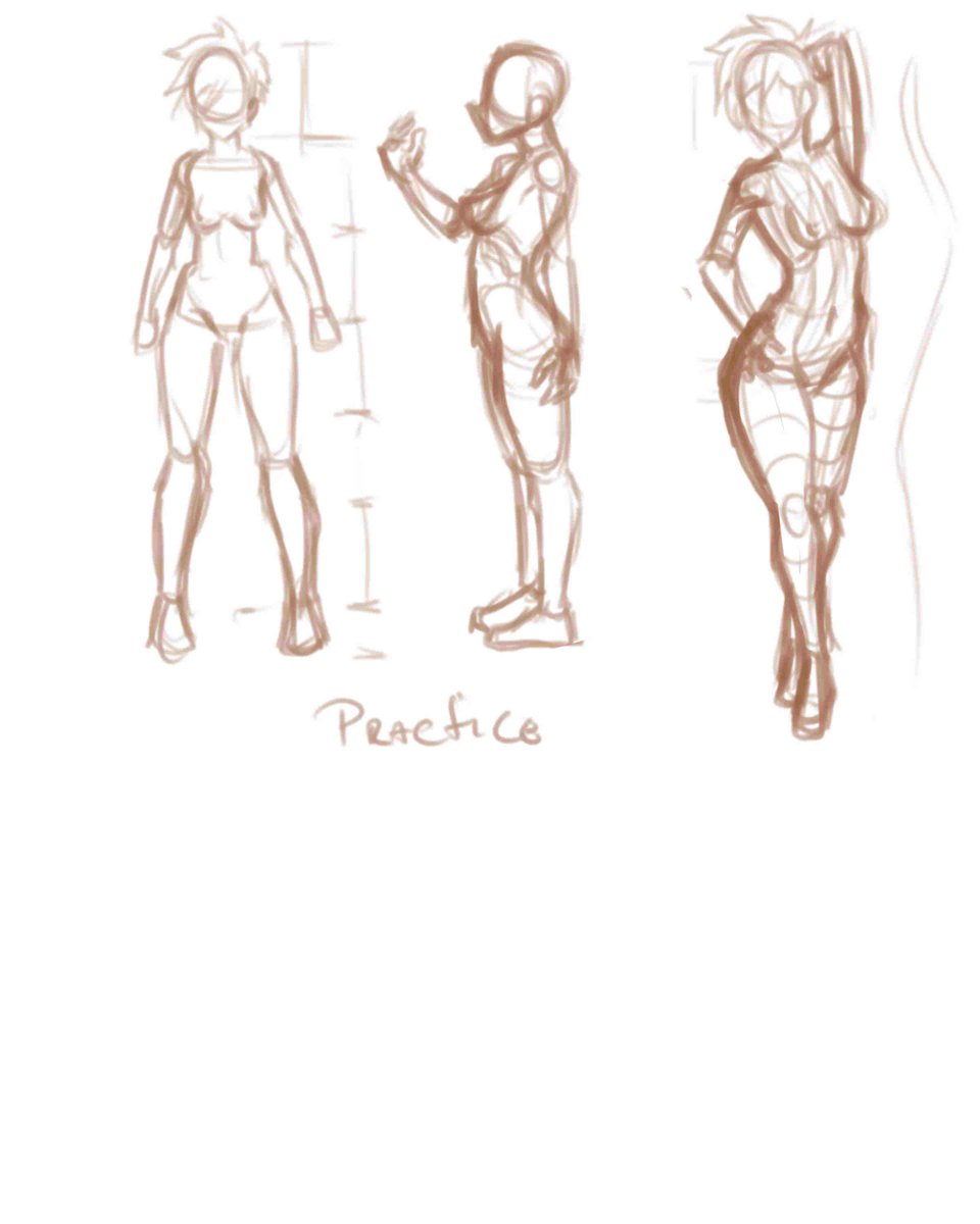 Body Anime Girl Poses Sketch