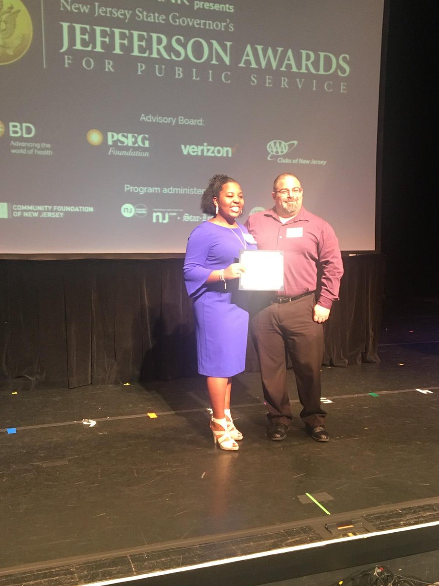 Ms_EJacks's tweet photo. Kayla Webster was nominated by Josh Aronovitch for the Dr. Martin. Luther King Jr Champion for Justice Award. Kayla was recognized at the NJ Jefferson Awards for Public Service! Congrats! @PrincipalWTHS @SuperintendWTPS @JoshAronovitch @RadziakWTHS https://t.co/uPUXKiXXUD