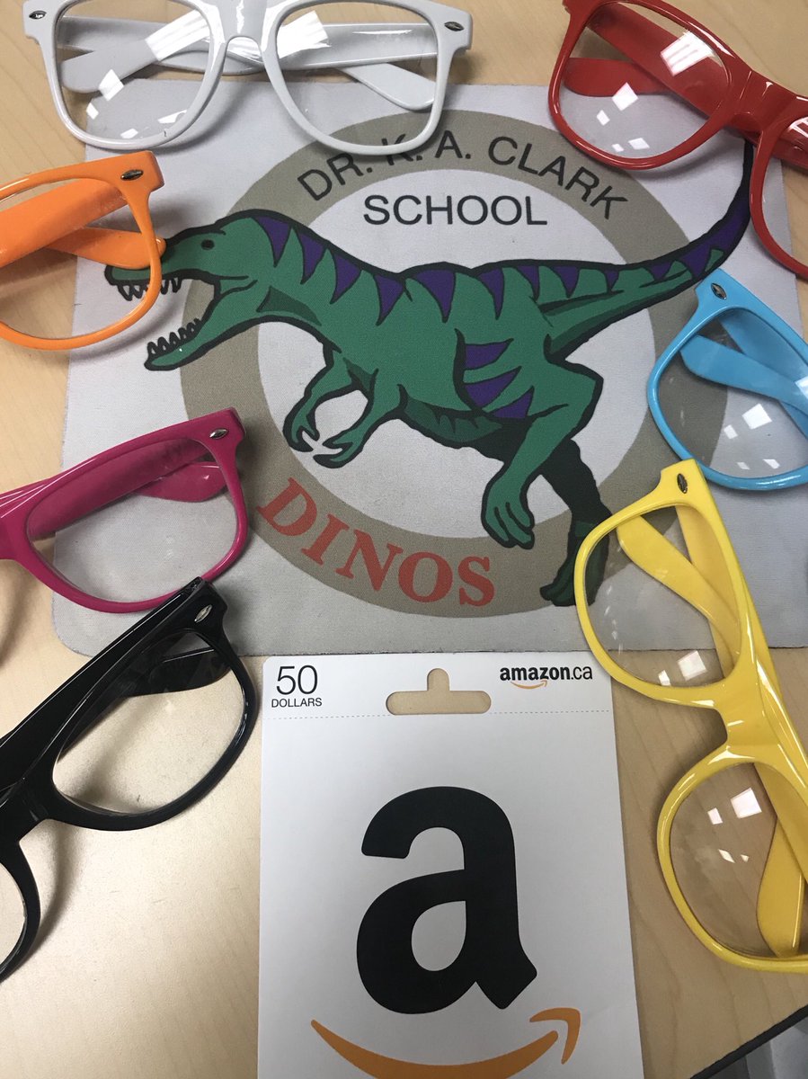 AngelaDingwell's tweet photo. Winner, winner...chicken dinner!! @DrClarkSchool wins the $50 #amazon gift card for the most # of tweets for @ExamBankCanada !! Thanks to @FMPSDTech for this opportunity! @FMPSD https://t.co/HK9BprFD59