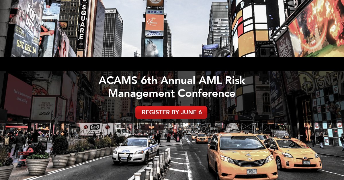 acams_aml's tweet photo. There is always something big happening in New York City! Join us on June 8 and learn how to master risk management's new era: https://t.co/25iQwT7FLU #ACAMSrisk #AMLchallenges #AMLtraining https://t.co/CbpyrezD86