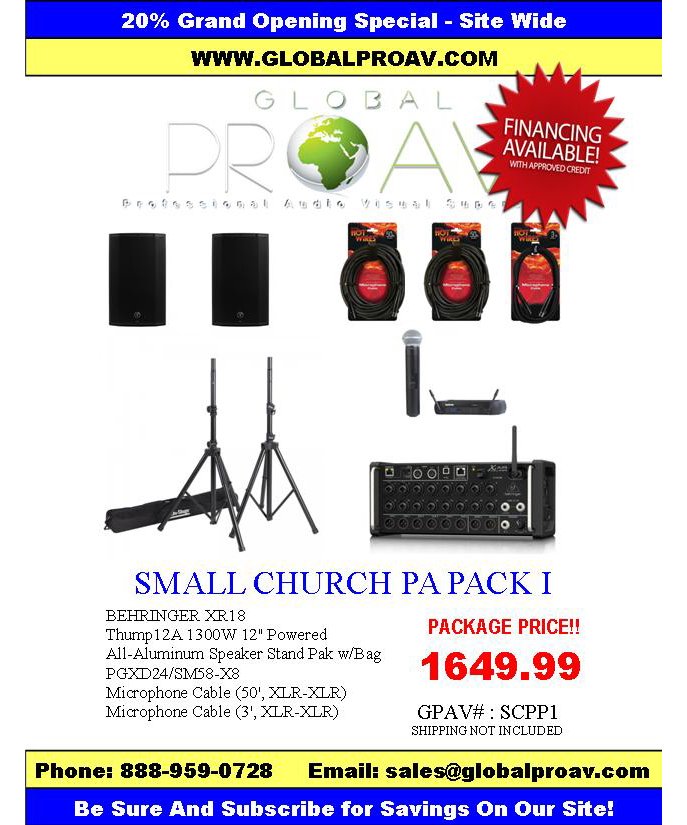 Global Pro AV Removes The Hassle! Check out this Complete PA Package Designed with your Small But Growing Church In Mind! Great Sound for The Small Church! Available Now! sales@globalproav.com #sound #audiovisual #speakers #digitalconsoles