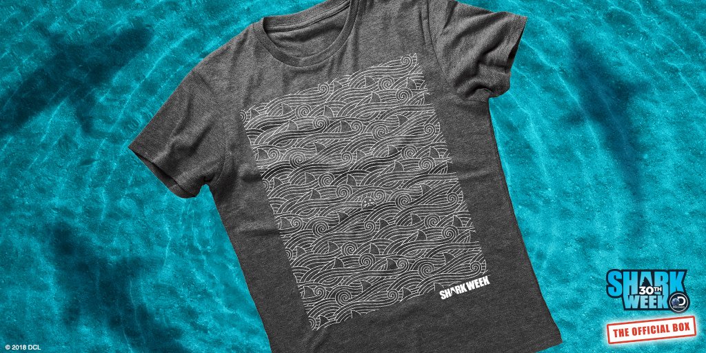 theSharkWeekBox's tweet photo. Celebrate 30 years of @SharkWeek with one-of-a-kind collectibles including the Shark Shiver Shirt! Get this shirt, and more exclusive items in The Shark Week™ Box. 

Pre-order yours: https://t.co/buEmqA6VFW https://t.co/7moys1HgoH