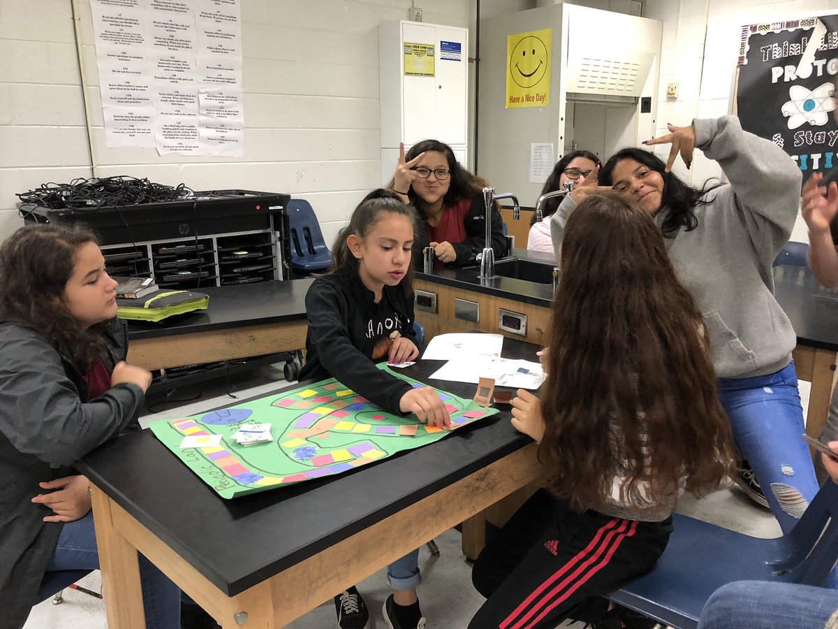 MsMoyer_Science's tweet photo. Today we got to play each other’s 8th Grade Science Board/Card Games!! Many of these projects really impressed me and were super enjoyable to play!! ❤️ #FLHornets #scienceboardgames I’m going to miss these kids!! https://t.co/bYl2V6h82c