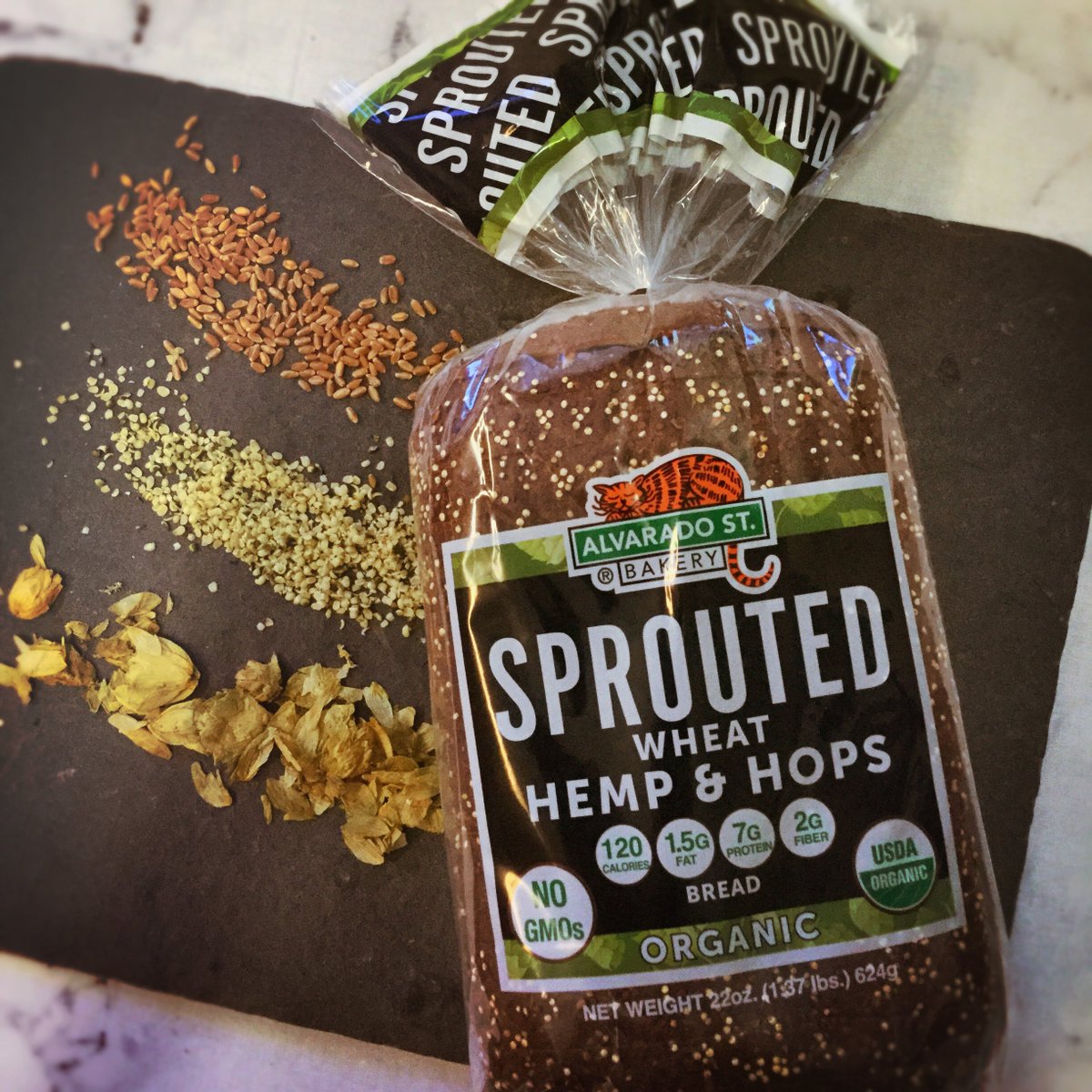 Sprouted Wheat Hemp &amp; Hops Bread is here! Please request it at your local grocery store or natural food store! #hemp #hops #organic #nonGMO #sprouted #HempHistoryWeek