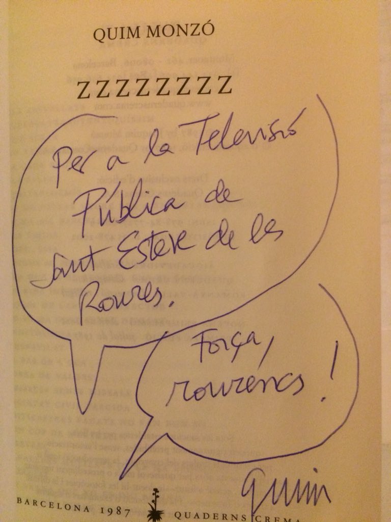 Que mai perdem el sentit de l’humor,moltes gràcies mestre <a href="/QuimMonzo/">Quim Monzó</a> #PremiDHonor <a href="/omnium/">Òmnium Cultural</a> ✍🏻