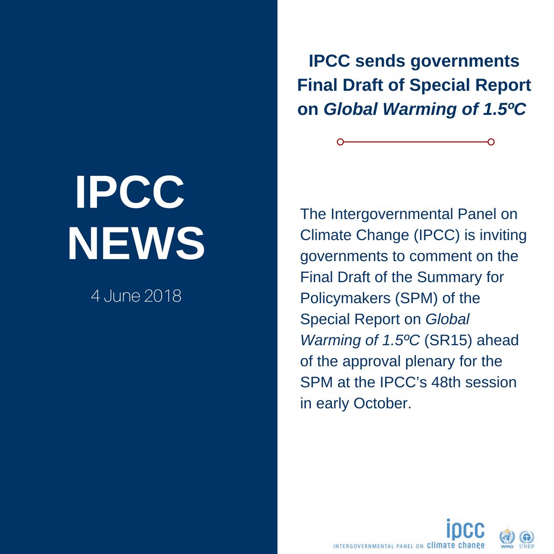 IPCC envia aos governos a versão final do Relatório Especial sobre o Aquecimento Global de 1,5ºC