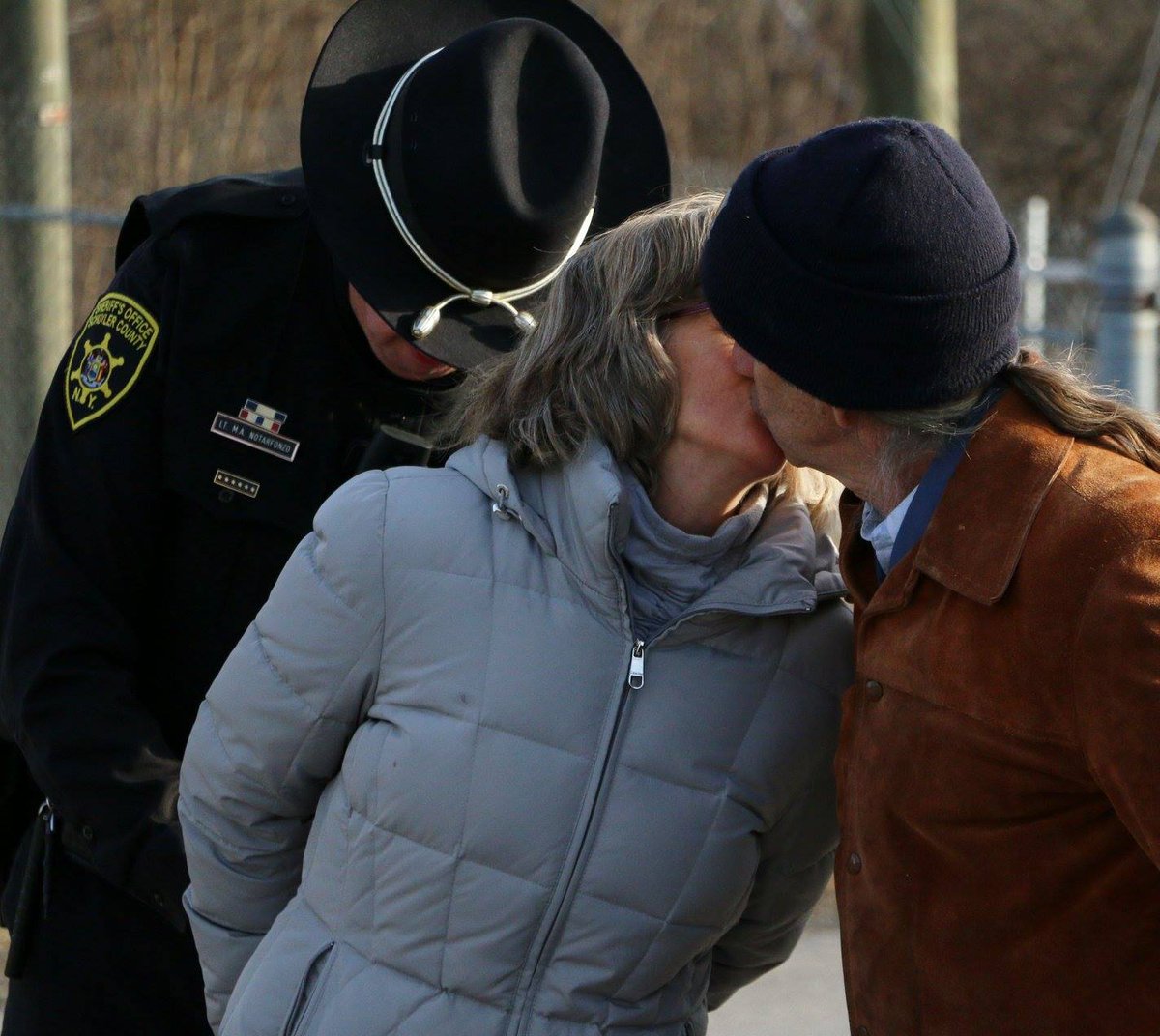 True love is getting arrested together when you know you've tried all other means to stop the methane madness! Paula Fitzsimmons and Phil Davis today, 3.7.16, defending Seneca Lake against gas storage expansion. <a href="/WeAreSenecaLake/">We Are Seneca Lake</a>